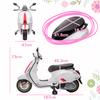 12V Vespa Licensed Kids Electric Motorbike w/ Music, Lights, FM Radio, for 3-6 Years - White