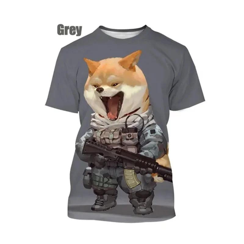 Funny 3D Doge Shiba Inu Dog Graphic T Shirt for Men Clothing Casual Fashion Streetwear Pop Unisex Harajuku Women Tops Tee Shirts