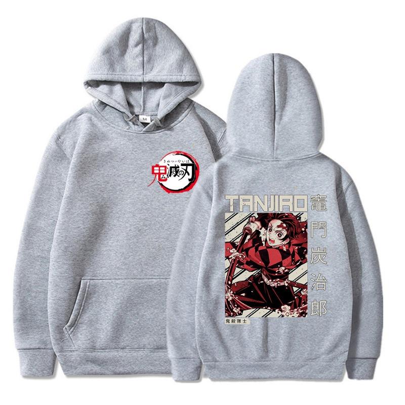Japanese Animation Kamado Tanjirou Hoodies Women Men Long Sleeve Hooded Sweatshirts Unisex Y2K Street Fashion Clothing