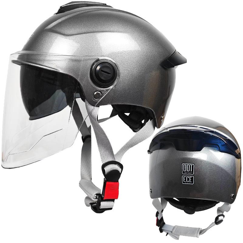 

Противотуманный двухлинзовый электромобильный шлем для мужчин и женщин, универсальный полушлем для всех сезонов One size [suitable for head circumference 55-61CM]