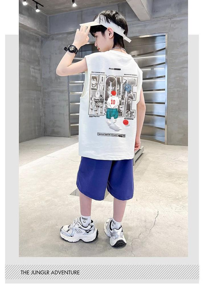 New Anime Shohoku Boys Clothes Sets Summer Sleeveless Vest + Short Pants 2PCS Slam Dunk Sport Basketball