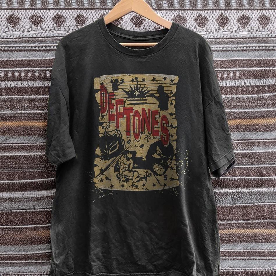 Deftones Tour Concept T-Shirt Black New Vintage Style Graphic Tee Unisex 90s Aes M
