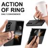 Samsung Z Fold7/6/5 Magnetic Wireless Charging Leather Case with 360° Rotating Ring Stand