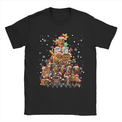 Every Sahur Italian Brainrot Christmas Tree Funny Xmas T-Shirt for Men Tees Crewneck Short Sleeve T Shirt New Arrival Clothes
