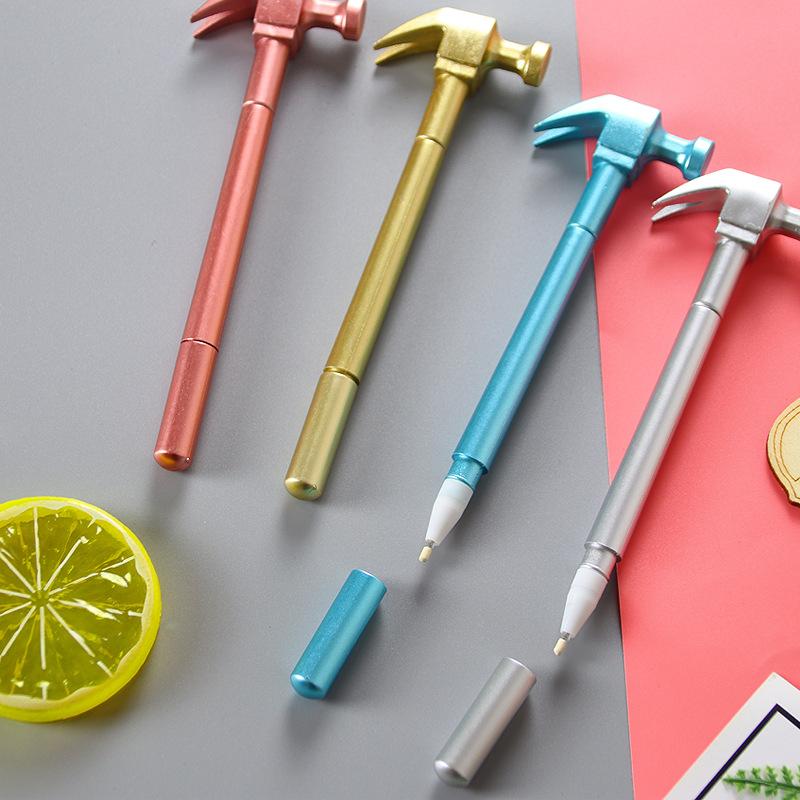 4 Pcs Metallic Hammer Tools Stationery Creative Gel Pen