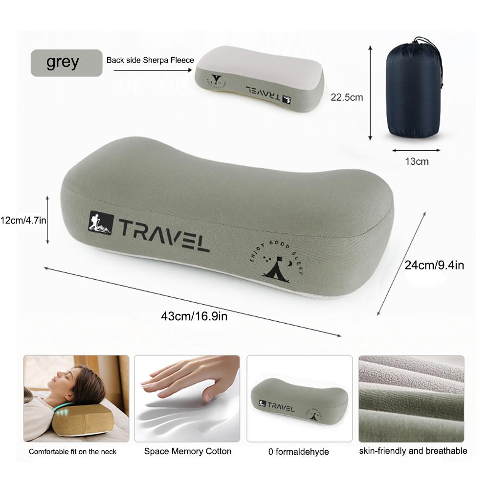 Portable Compressible Camping Pillow Memory Foam Travel Pillow for Sleep Suitable for Outdoor Camping Sports and Airplane Travel
