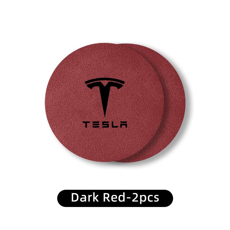 2PCS Car Coasters Water Cup Slots Non-Slip Mat Waterproof Cup Pad For Tesla Model 3 Y S X 2021 Roadster Cybertruck Juguetec