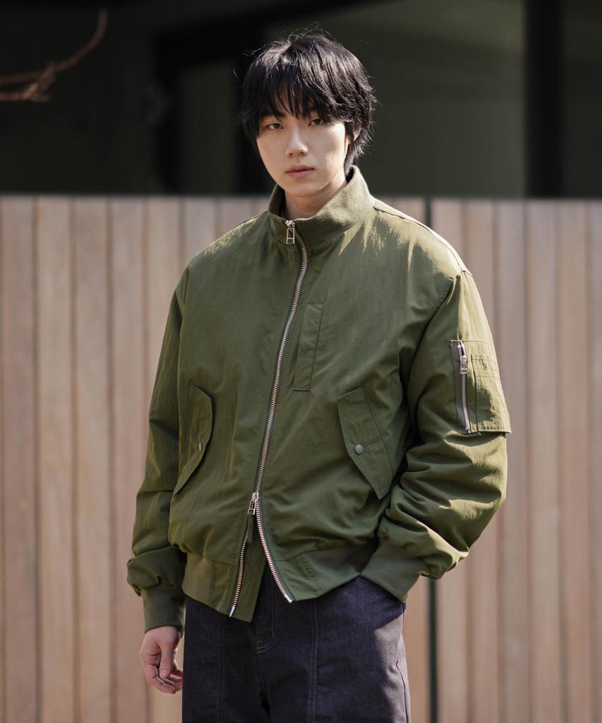 Jemut Retain Ma-1 Bomber Jacket Khaki Oyjk2598