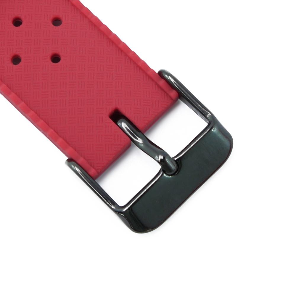 ERBORD Universal Silicone Strap 22mm, Tropic, Red / Black Buckle