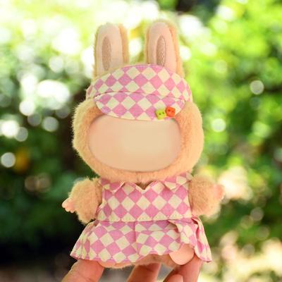 15cm Doll Clothes Dress Kits Plush Accessories Fashion Up Comfortable Plaid Tennis