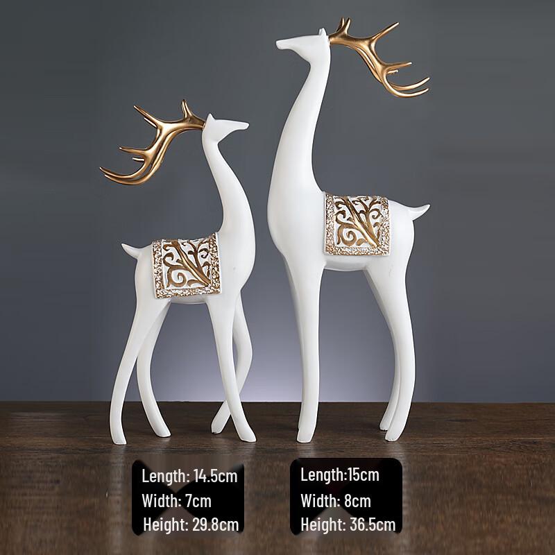 TLAKEHO Golden Pair of Deer Home Decor Ornament