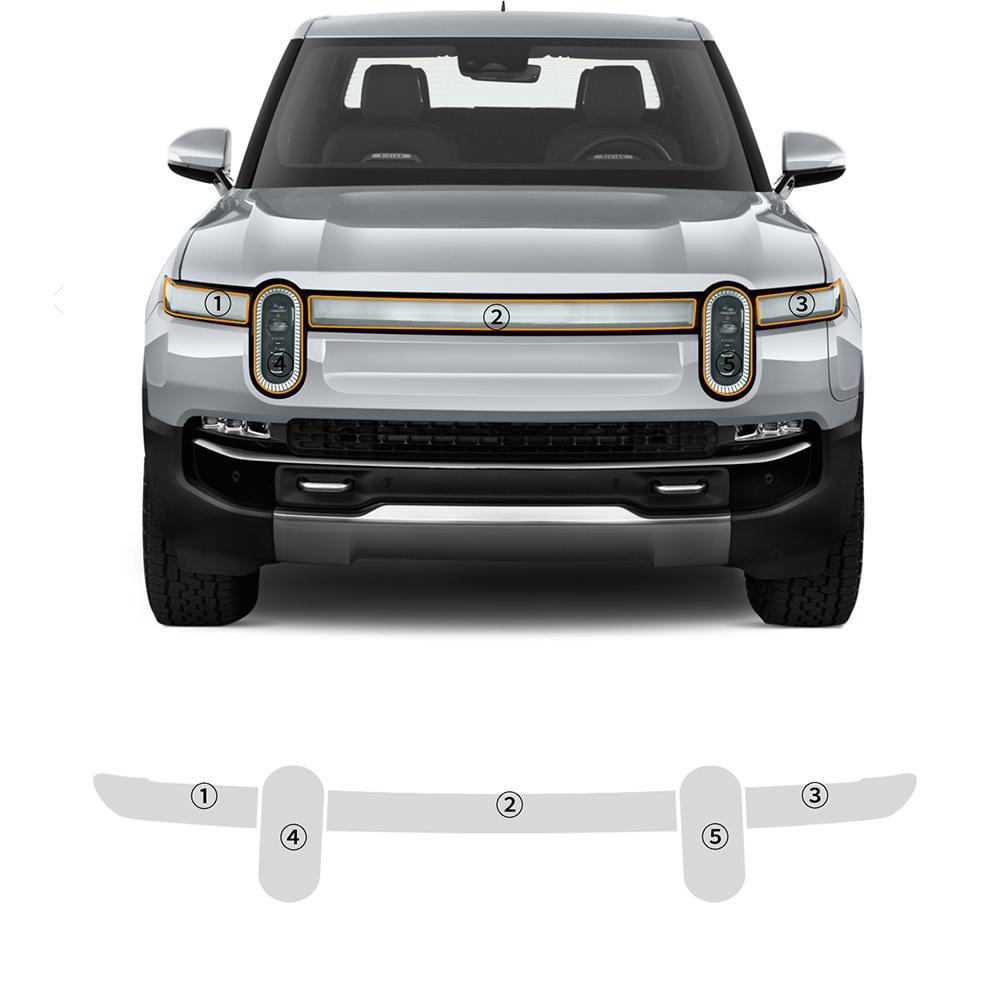 

PPF Original Headlight Paint Protection Anti-Scratch Film for Rivian R1T 2021 2022 2023 Tpu Transparent Film Accessories