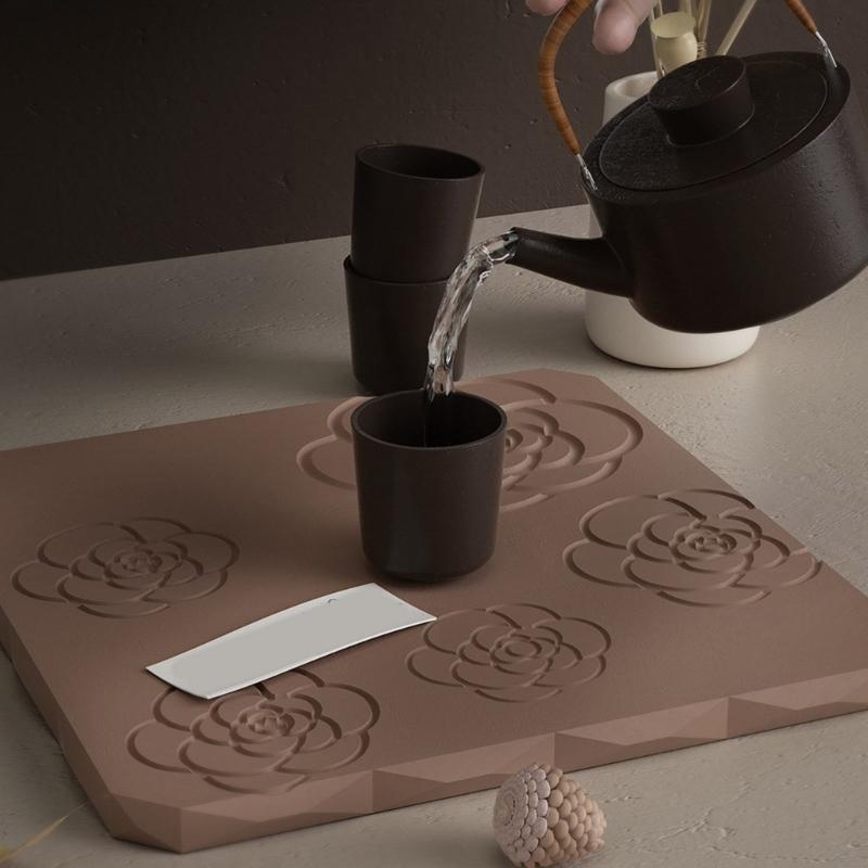 Round Coaster Mold Rose Flower Coaster Molds Silicone Mould for Cup Mat Square Tray Making DIY Epoxy Resin Molds Craft