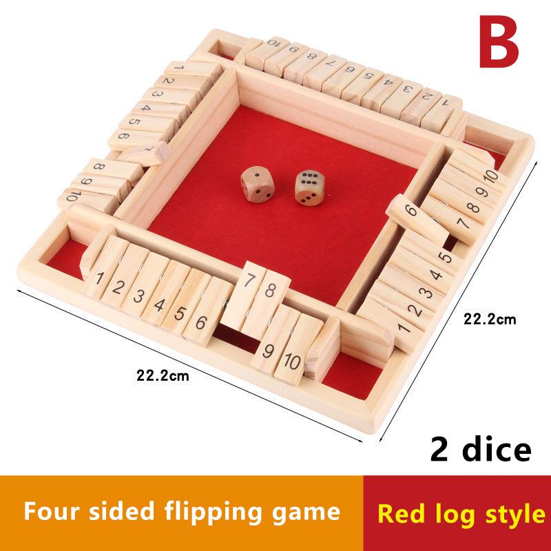 

Four Sided 10 Numbers Shut The Box Board Game Set Dice Party Club Drinking Games For 4 Players Party Number Game Board Games