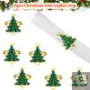 HUA Festive Christmas Table Decor, 6Pcs Xmas Tree Napkin Rings for Holiday Dinner Party, 2025New Year Kitchen Dining Decorations