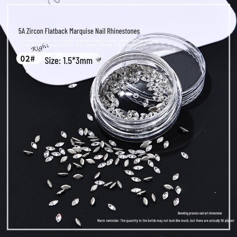 

Super Shiny 5A Marquise Zircon Nail Art Diamonds - Wheat Ear Irregular Shape