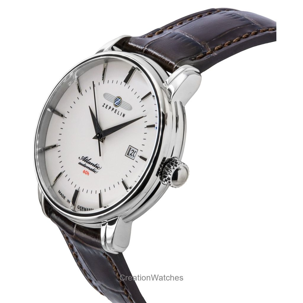 ZEPPELIN Atlantic Leather Strap Full Luminous Beige Dial Automatic 84605 Men's Watch