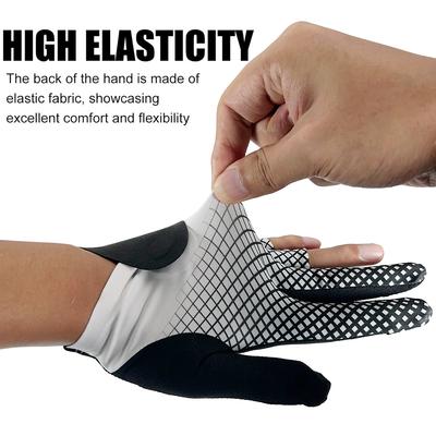 1 Stück Billardhandschuh, Poolhandschuh linke Hand, Billard Poolhandschuhe für linke Hand 3 Finger, Atmungsaktiv, Snooker Queue Sporthandschuhe