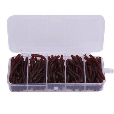 100 Pcs 6cm Silicone Artificial Worm Earthworm Soft Fishing Lures Bait Fish Tackle Accessories Kit