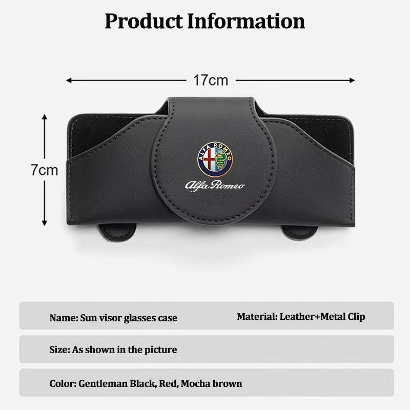 Per Alfa Romeo Custodia per Occhiali da Sole da Cruscotto Clip per Occhiali in Pelle 2025 Interni Auto Per Alfa Romeo 4C 159 166 Spider Giulia 156 M