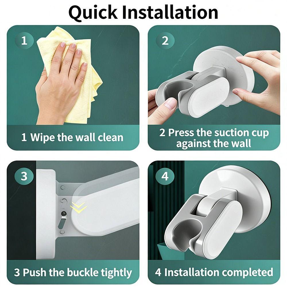 Plastic Suction Cup Holder Adjustable Shower Base Useful Shower Head Holder  Bathroom Use