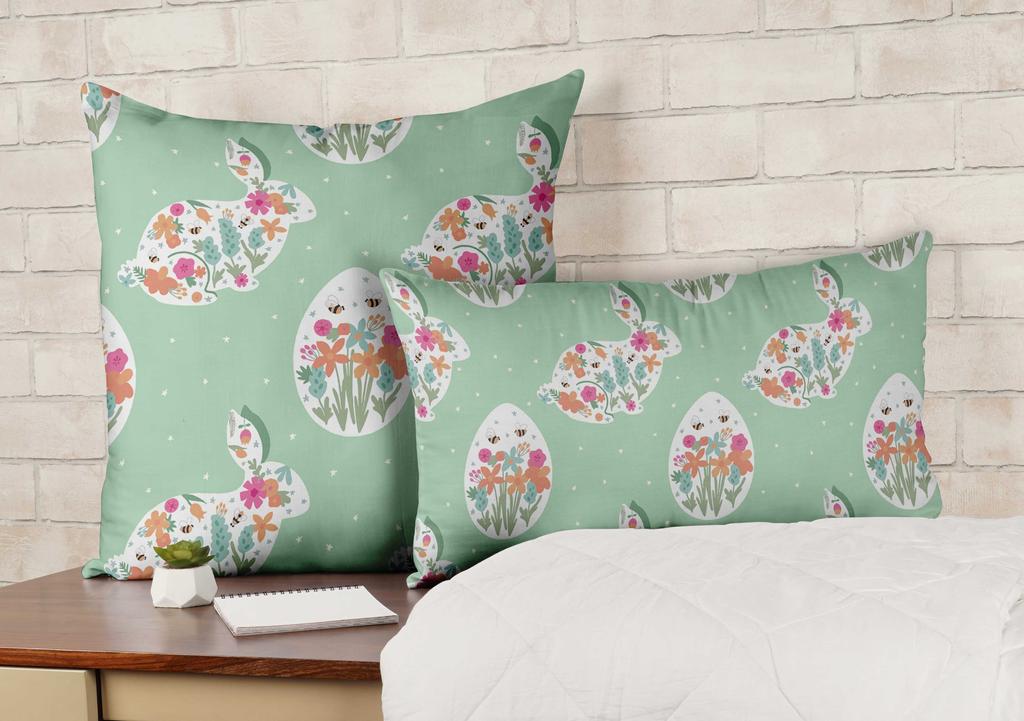 Vargottam Luxury, Printed Mint Green Cushion Covers Decorative Pillow Covers Square Throw Pillowcase