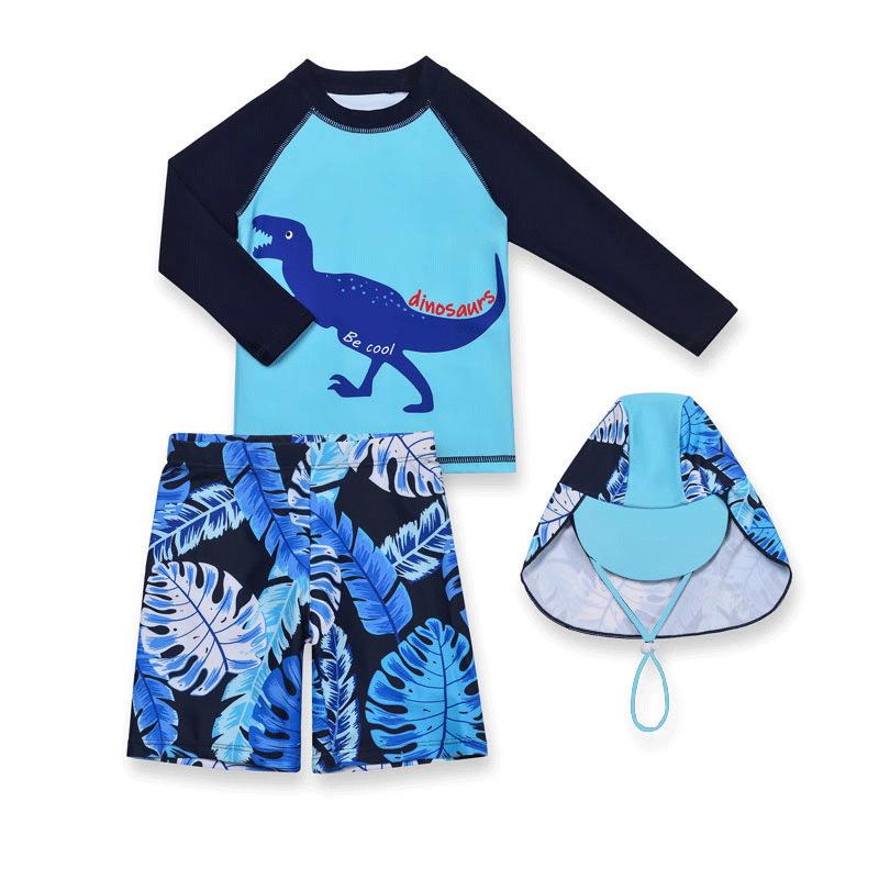 Costume da bagno per bambini - Costume da bagno a prova di sole con dinosauro dei cartoni animati per ragazzi
