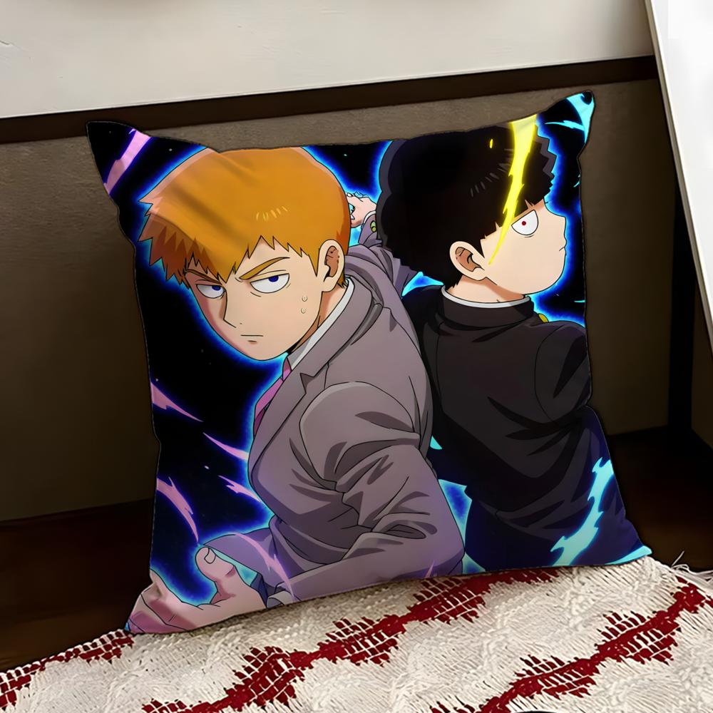 Anime MMob PPsycho 100 Cushion Cover Reversible Soft Durable Pillow Cover Home  Car MultiScene Use for Daily Comfort