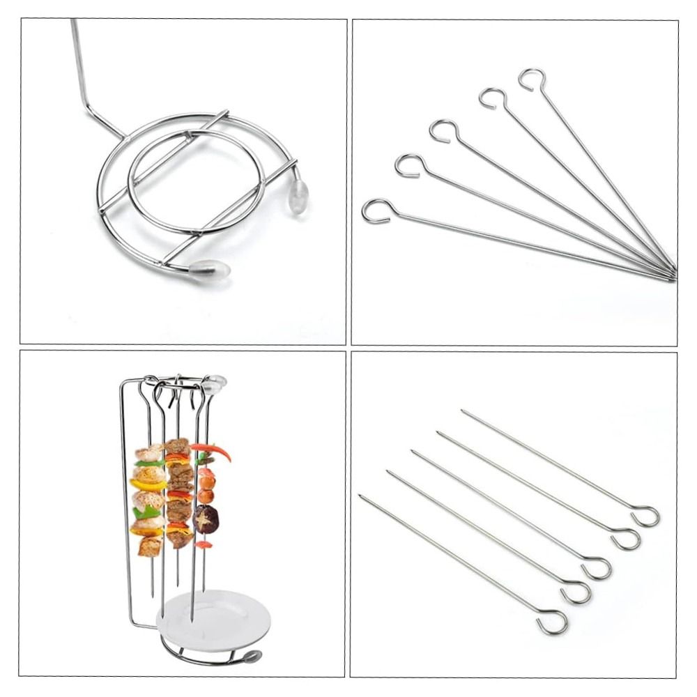 Lightweight BBQ Skewer Set Detachable Barbecue Fork Holder Portable Food Grill  Rack  Backyard