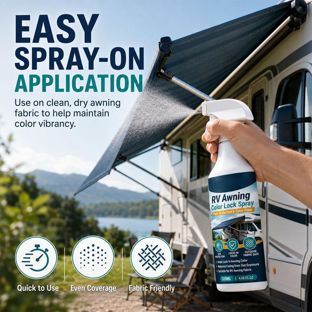 Wohnmobil-Markisen-Farbfixierspray – Outdoor-Stofffarbsiegel mit Sonnenschutz für Planen, Terrassenüberdachungen und Abdeckungen