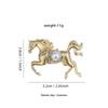 Alloy Light Luxury Court Style Horse Brooch - Unique Animal Design Pin Accessory