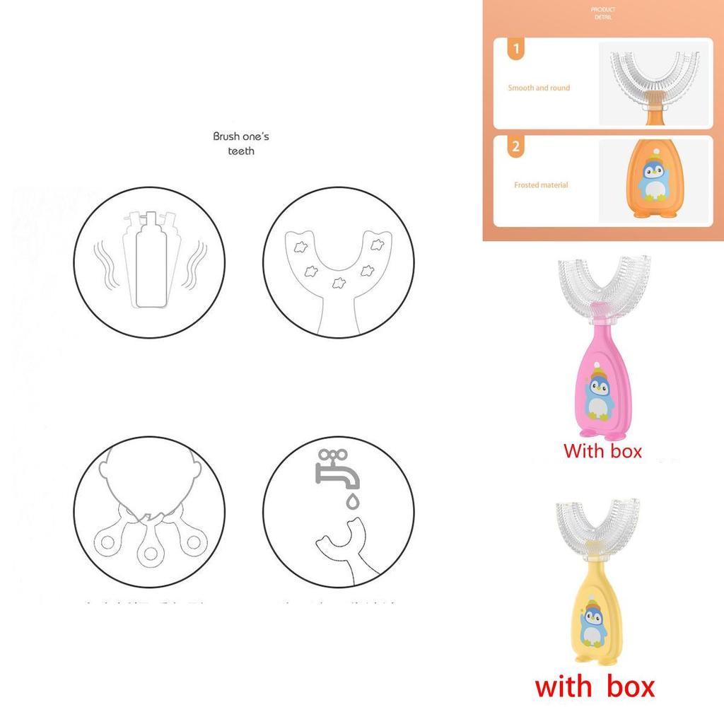Childrens Ushaped Silicone Toothbrush For Oral Cleaning With Soft Bristles In Multiple Colors