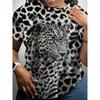 Colorful Animal Pattern 3D Printed Short Sleeved T-shirt Comfortable Fashionable Soft Breathable Loose Womens T-shirt