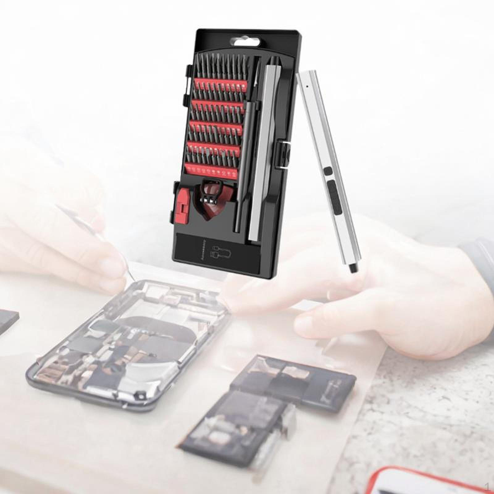 

Набір інструментів для ремонту міні-електричної викрутки, що перезаряджається, з насадками для окулярів ноутбука червоний