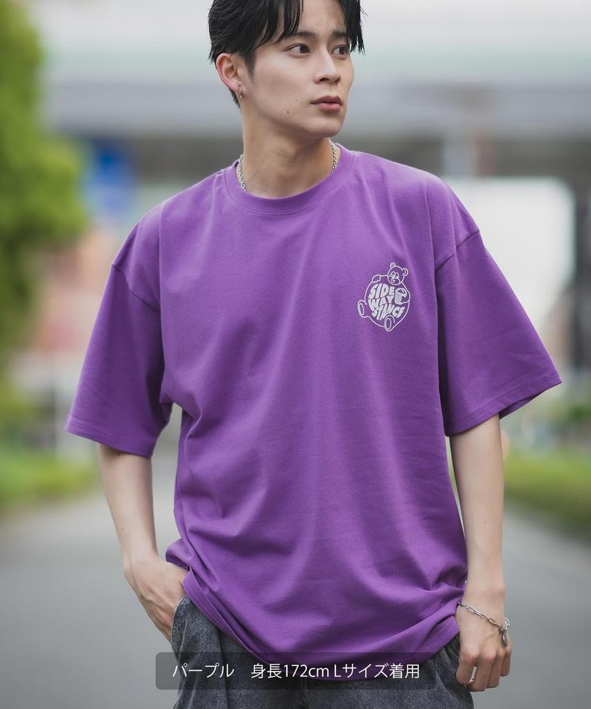 [IMPROVES] [SIDEWAYSTANCE] Short Sleeve Fat Bear Print T-Shirt