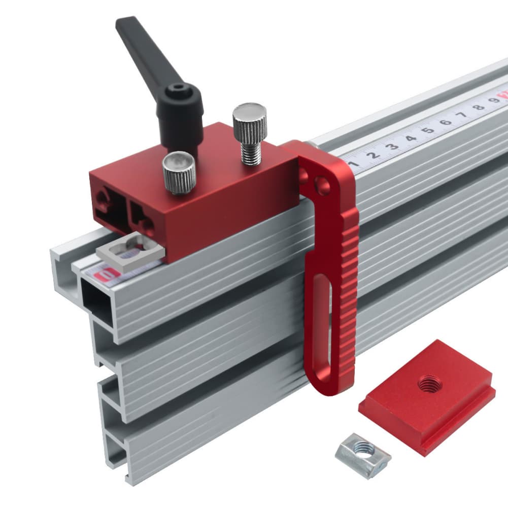 Adjustable Aluminum Alloy Miter Track Stop For Woodworking Precision T Slot Fence Flip Stop Limit Device Woodworking Tool