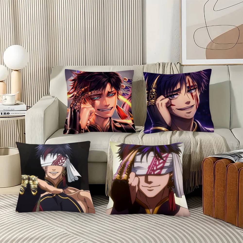 Cool Manhwa Figure Qin Shi Huang Buddha Pillow Case Fashion Square Pillowcase Bedroom Sofa Room Ins Decoration Leisure