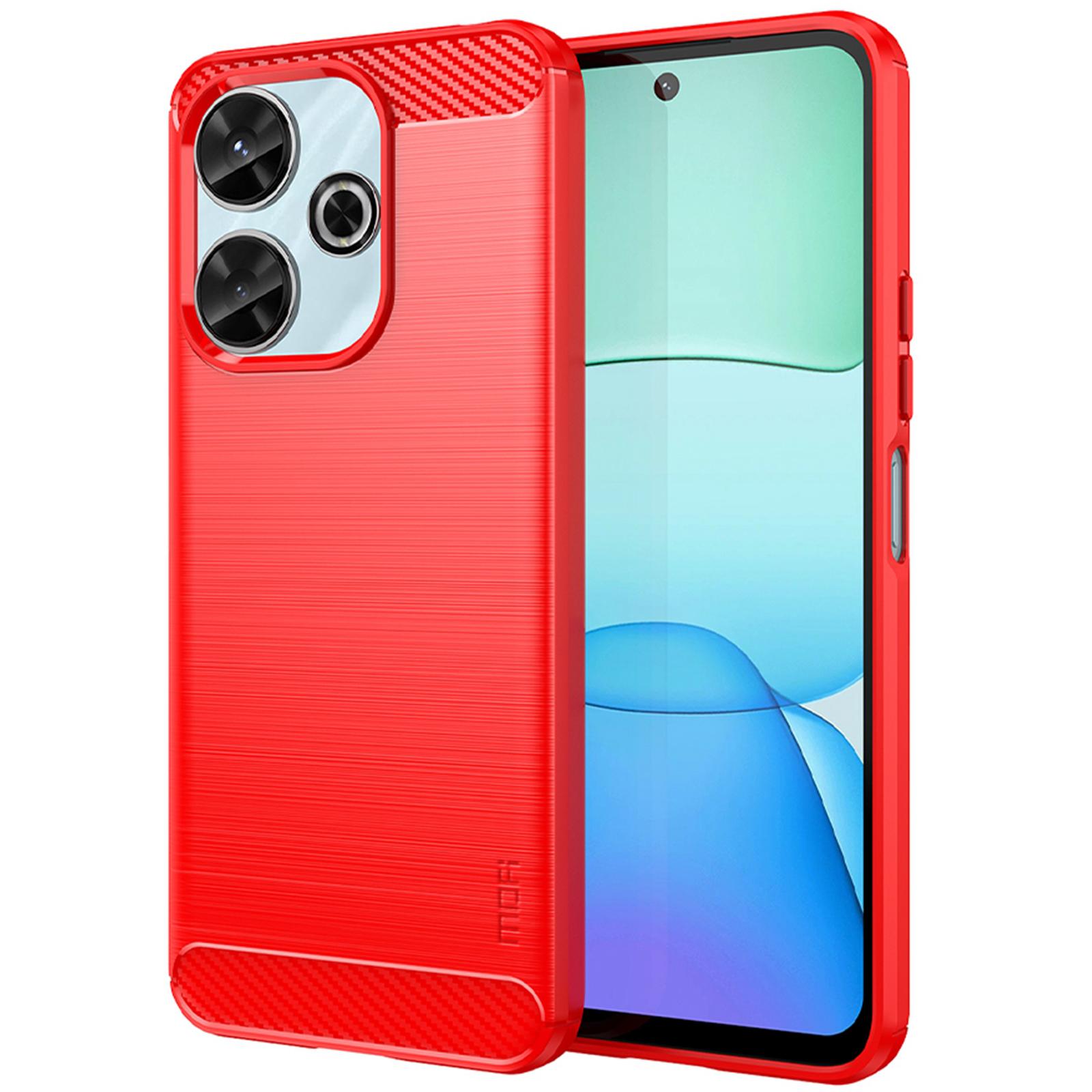 

MOFI JK TPU Series-1 For Xiaomi Redmi 13 5G/13 4G/Redmi Note 13R 5G TPU Phone Case Carbon Fiber Texture Red