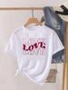 Love Heart Print Clothes Graphic Tshirt Fashion Print Summer Unisex Trend Sweet Short Sleeve Lady Female Shirt Tee