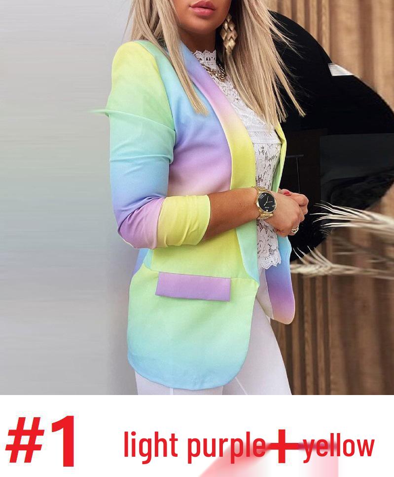 Autumn/Winter 2021 Women's Gradient OL Slimming Long Sleeve Blazer