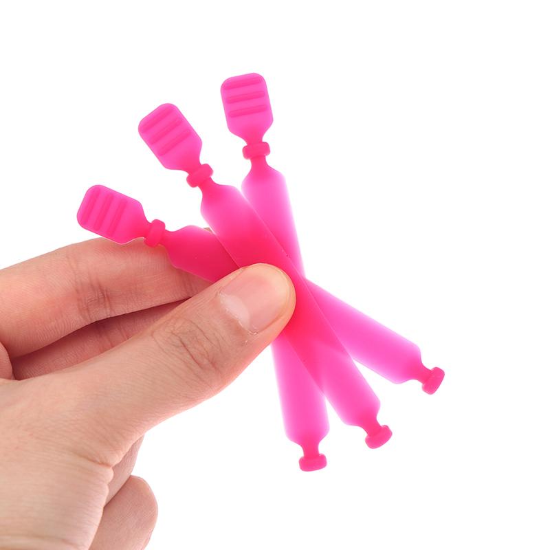 30Pcs Rose Red Perm Silicone Band Heat Resistant Traceless Digital Cold Rods Fixing Tools Hair Rod Clip Accessory Elastic