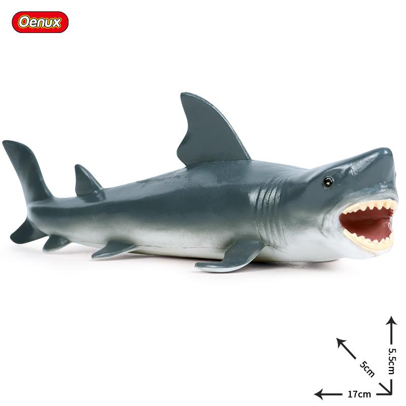 Oenux Ocean Animals Action Figures Sealife Shark Whare Megalodon Model Figurines PVC Home Decoration Kid Cognitive Education Toy