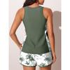 Women Conservative Two Piece High Waisted Tankini Swimsuit For Beach Vacation