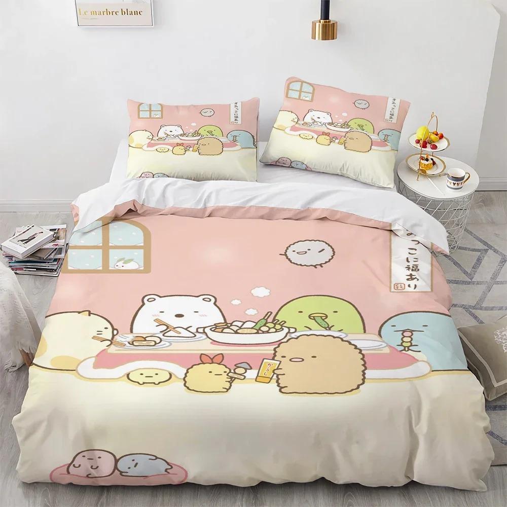3D Printed Cartoon Sumikko Gurashi Duvet Cover Anime Kawaii Bedding Set Double Twin Full Queen King Adult Kids Quilt Cover