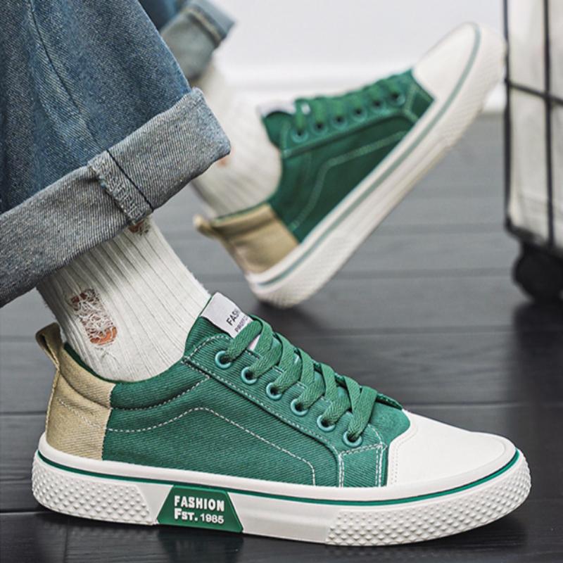Four Seasons Fashion Street Canvas Sneakers Men's Low-top Lace-up Flats Casual Shoes