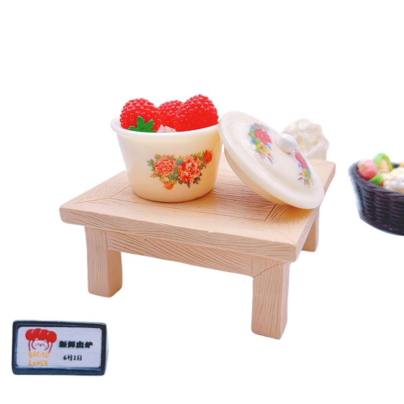 2/3Pcs Dollhouse Miniature Nostalgic Life Scene Decoration Supplies Chinese Double Happiness Enamel Basin Doll Accessories Toy