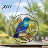 Colorful Garden Hanging Decoration Hummingbird Wall Decoration, Stained Acrylic Suncatcher for Window Bird Decor, Decorative Pendant with Rope