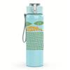 1PC Green Leaf Minimalist Square Art Print 750ml Portable Sports Water Bottle Leakproof Gym Outdoor Travel Drink Cup