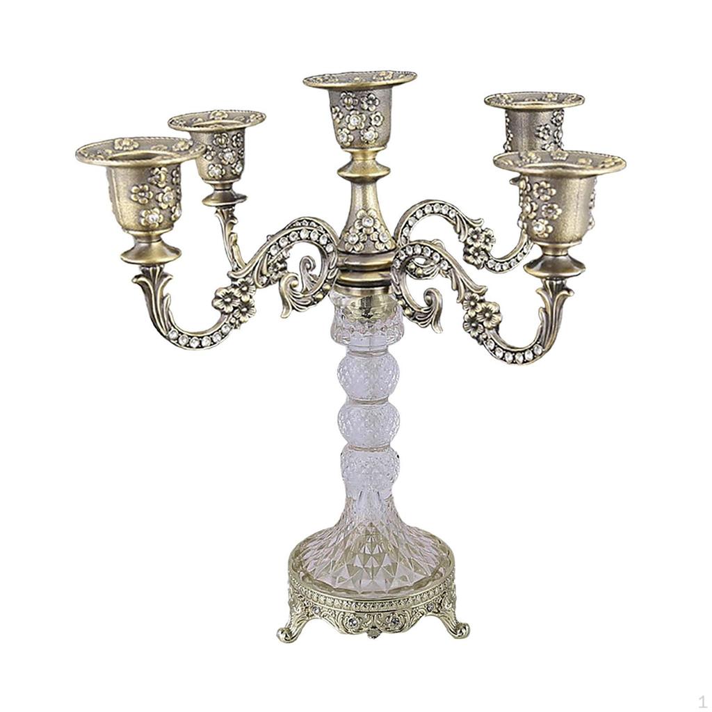 5 Arm Candle Holder, Candelabra, Modern Decorative Table Centerpiece, Stand for Bar, Dining