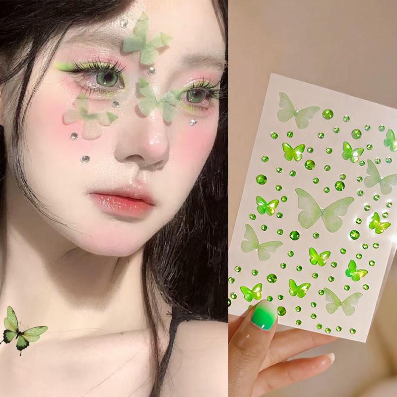 

Children s Rhinestone Face Stickers: Cute Moon, Heart, Butterfly Designs